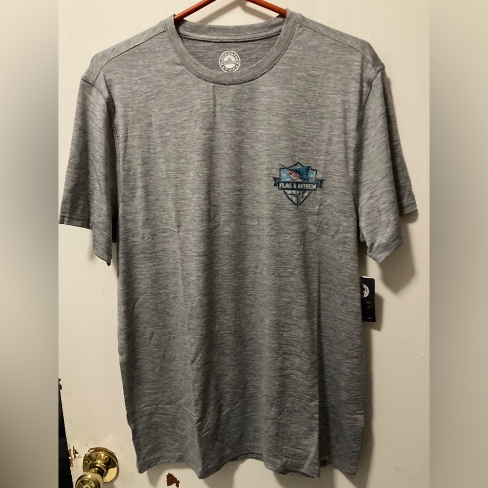 Flag & Anthem MadeFlex Men's Short Sleeve Crew Neck Shirt Light Grey Size Medium